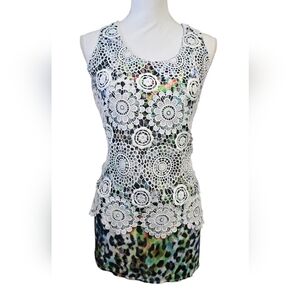 Adore White Floral Lace Tank Top